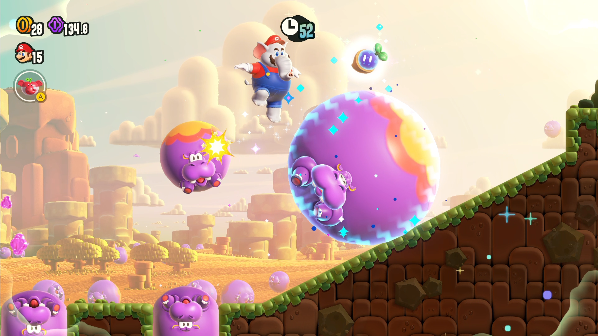 マリオワンダー攻略】ワールド１：ドカンロック平原🌱 ゾウマリオ🐘で攻略してみたw😆 – 黒猫のゲームチャンネル