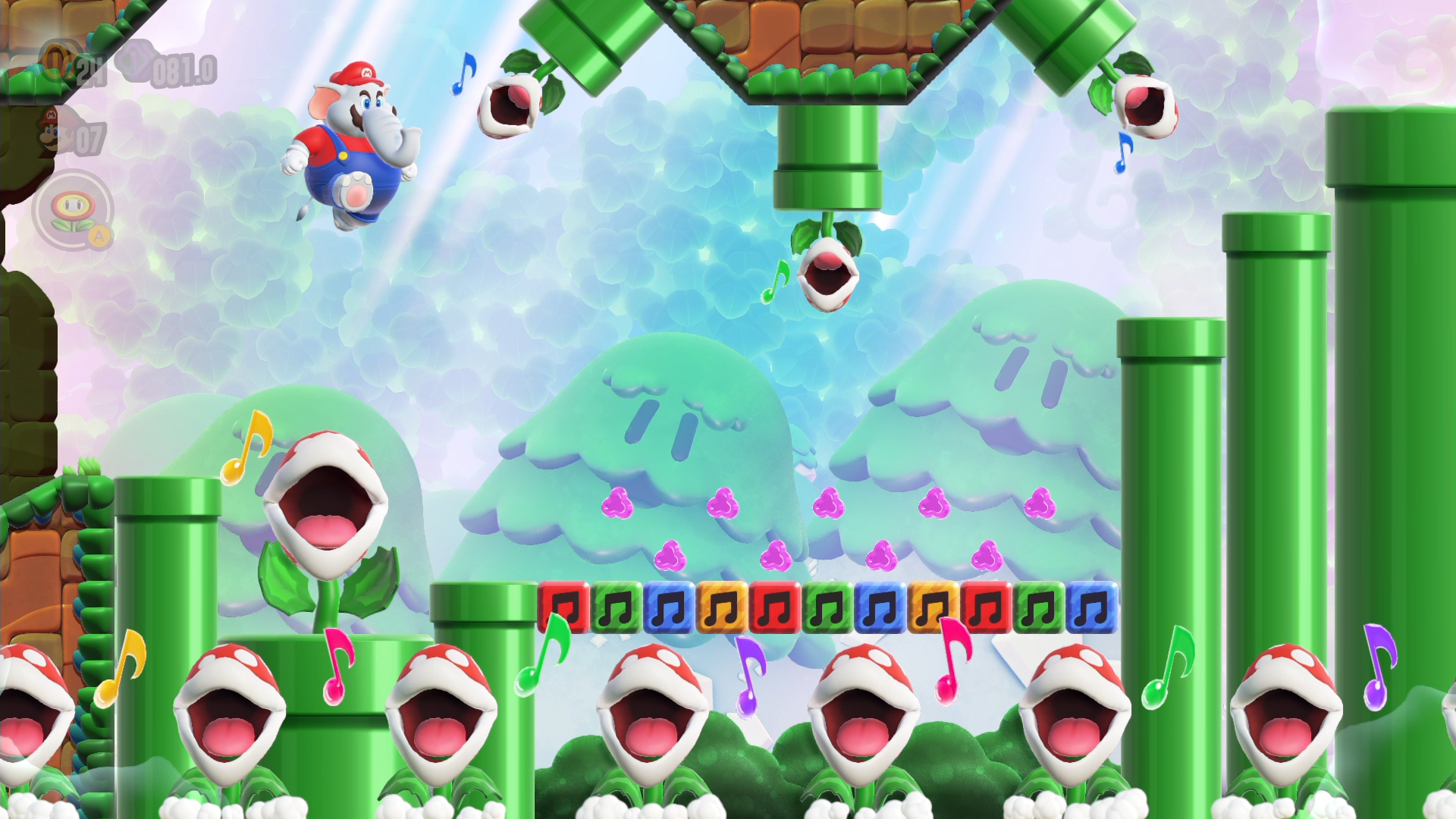 マリオワンダー攻略】ワールド１：ドカンロック平原🌱 ゾウマリオ🐘で攻略してみたw😆 – 黒猫のゲームチャンネル